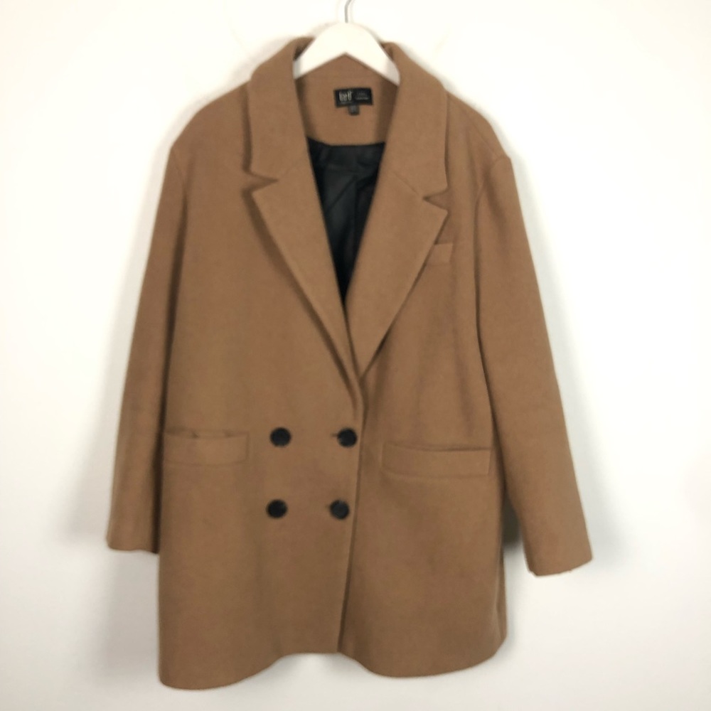 Zara trf Masculine camel tan oversized double breasted coat Size XXL - Picture 3 of 8
